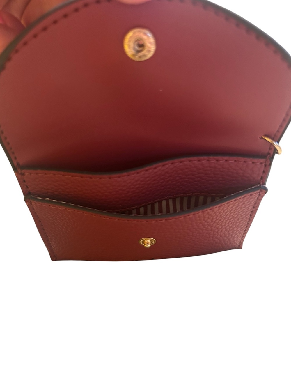 Nanette Lepore Red Pebbled Faux Leather Card Pouch with Keychain & Charms - Picture 6 of 8